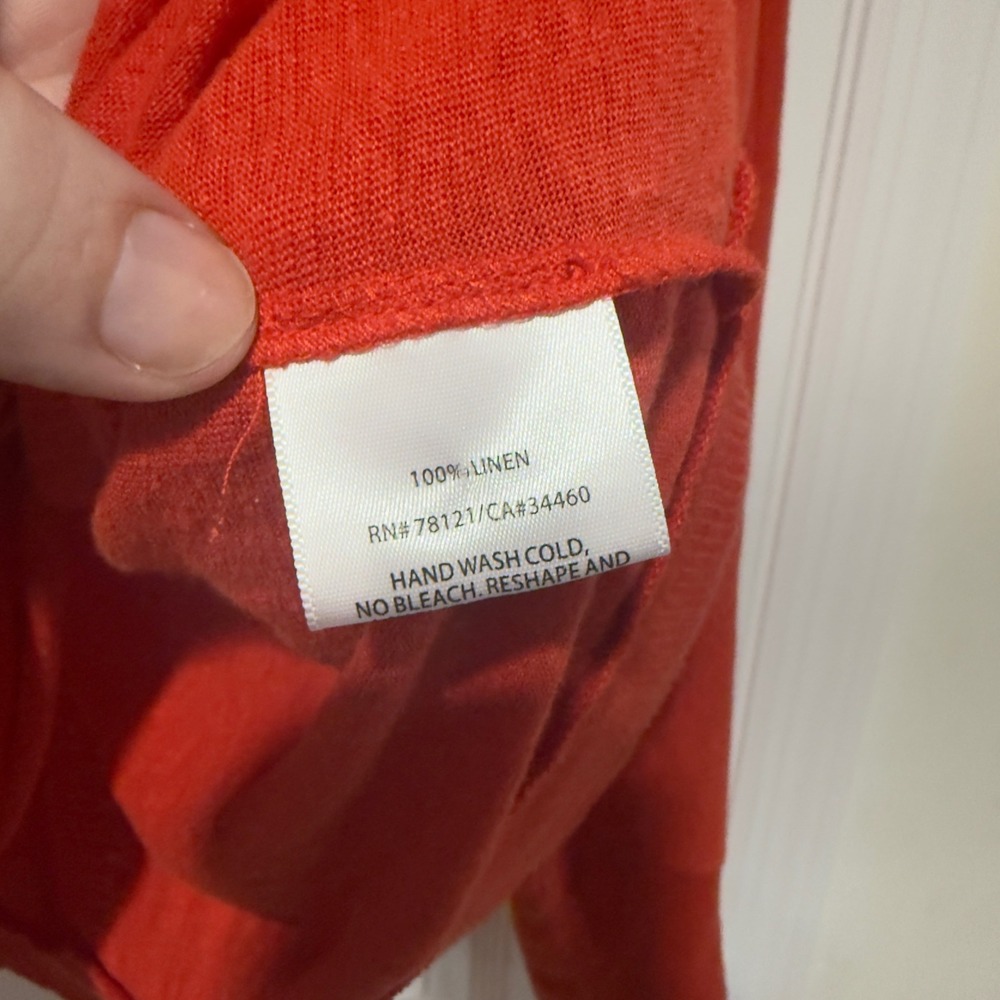 Eileen Fisher Firefly Orange Linen Jersey Hoodie XL - Picture 4 of 7